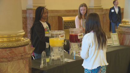 Kids selling lemonade